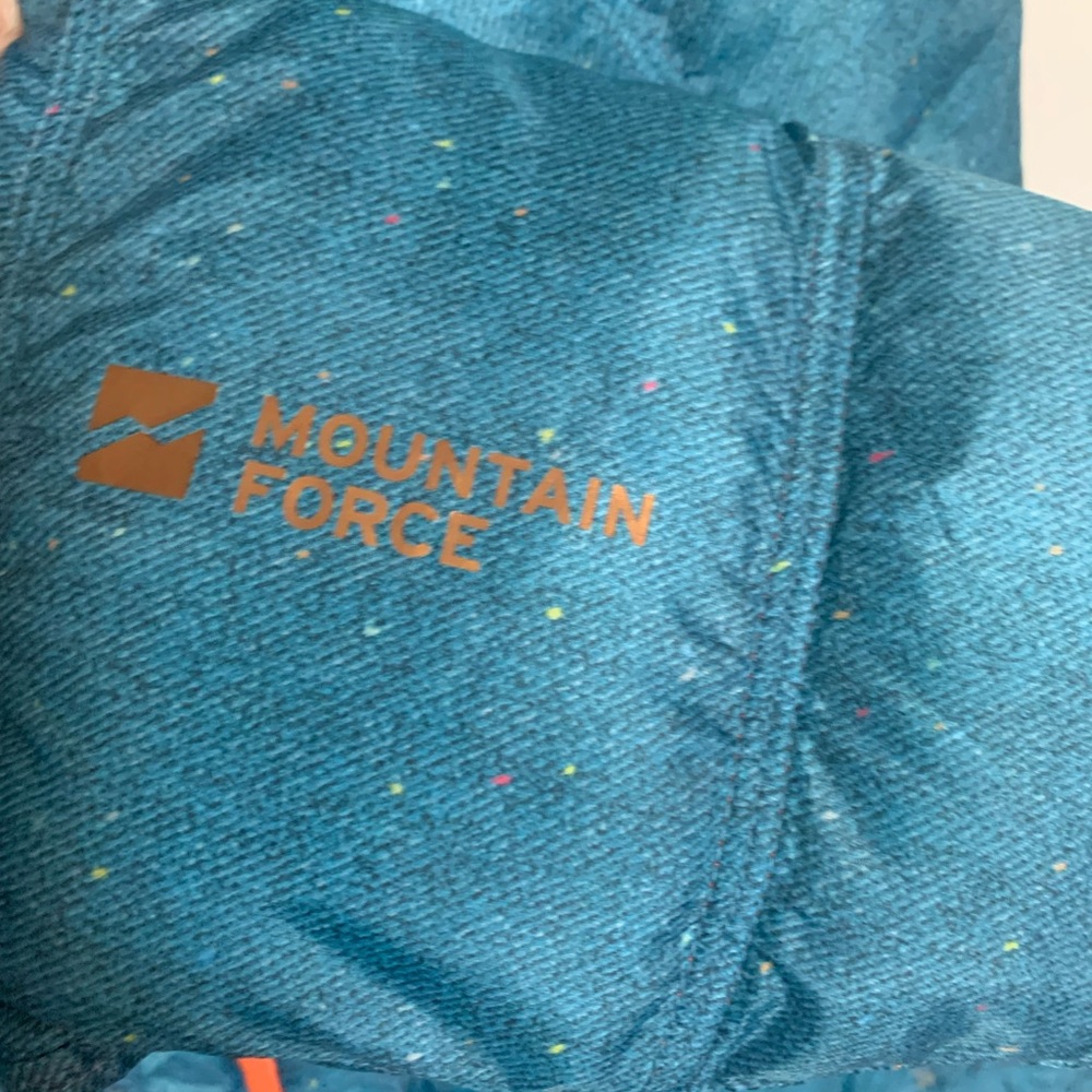 Mountain Force hooded reversible nylon quilted ski jacket orange/blue sz 38/Med - Picture 10 of 14